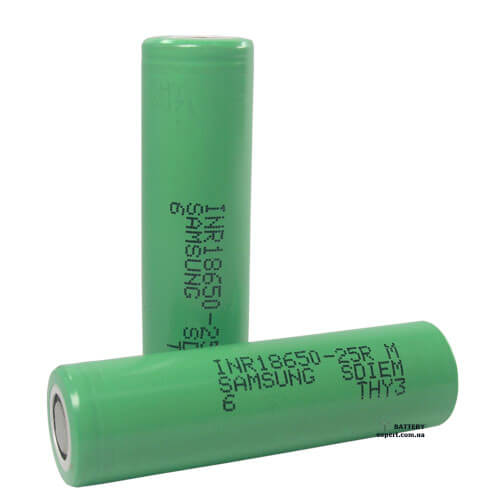 Samsung INR18650-25R 2500mAh, 3.6V, Li-ion 18650 Samsung INR18650-25R